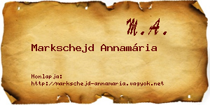 Markschejd Annamária névjegykártya